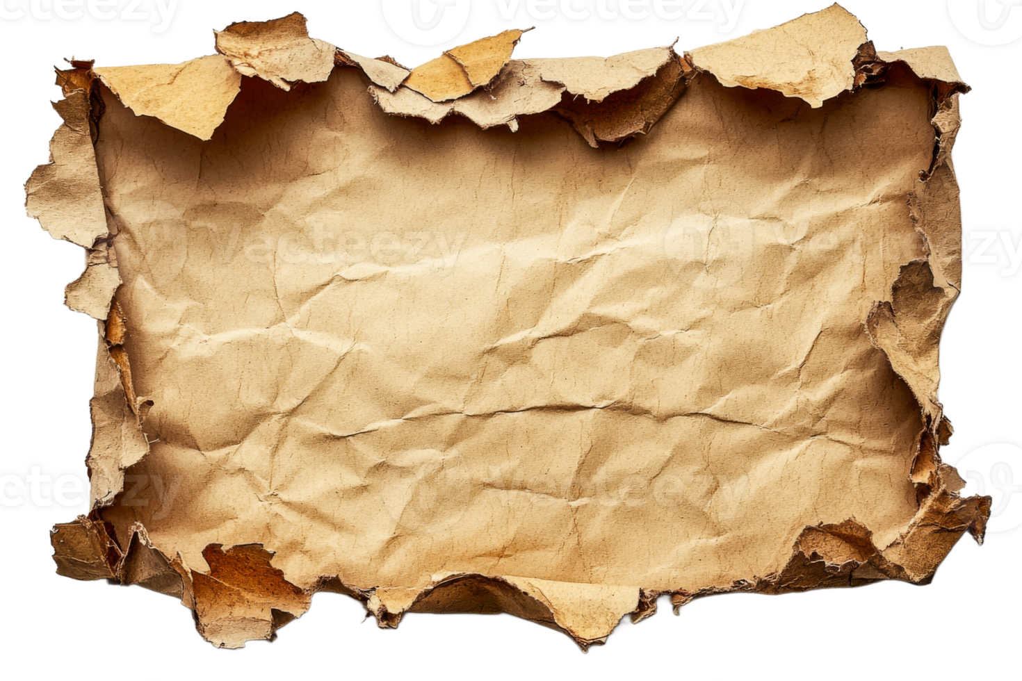 Textured cardboard on white background png