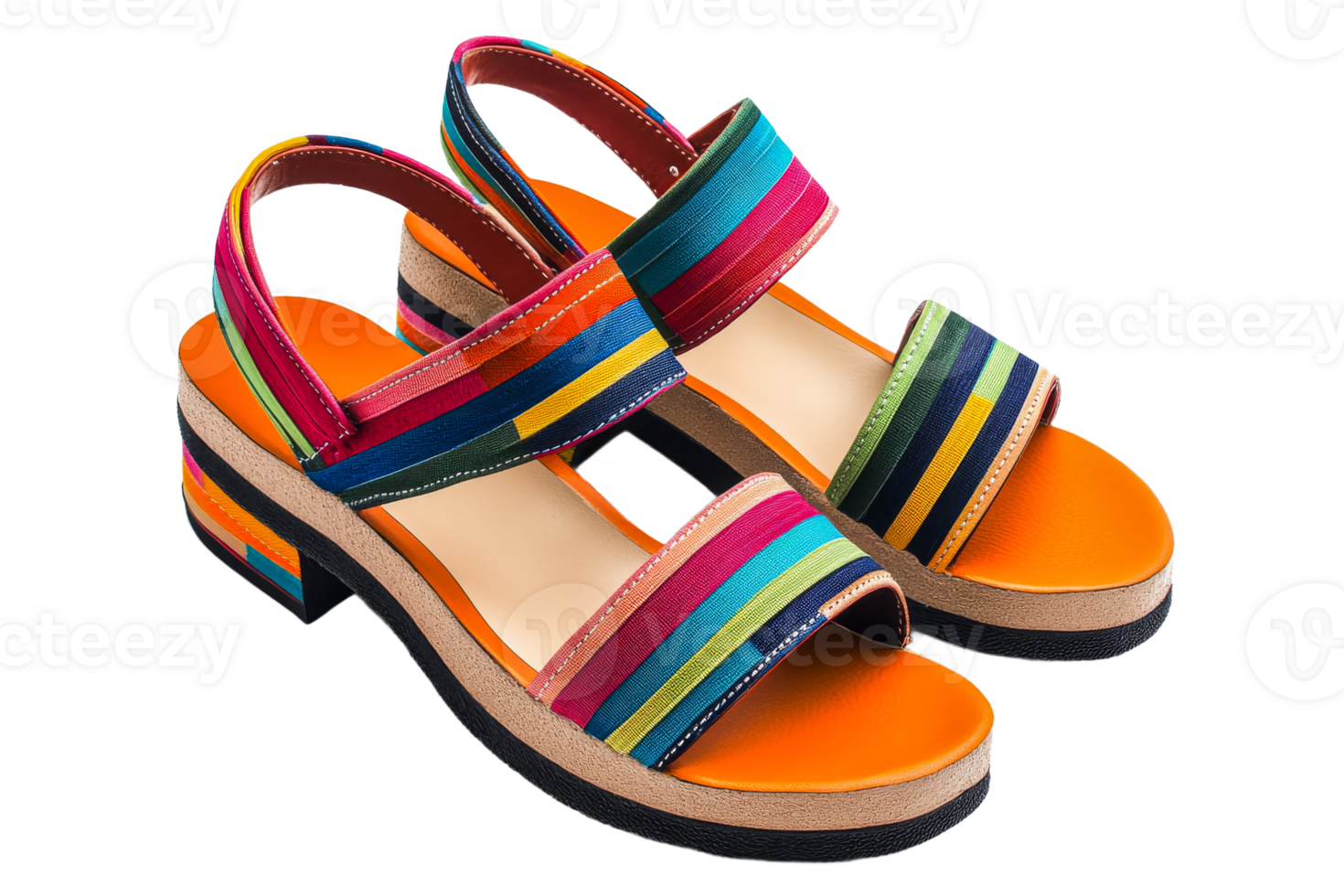 Colorful summer sandals png