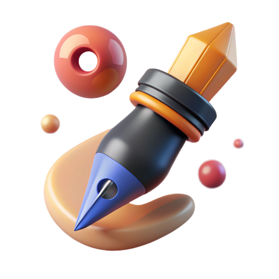 stunning abstract Ink Pen Writing in Mid Air Isolated premium png