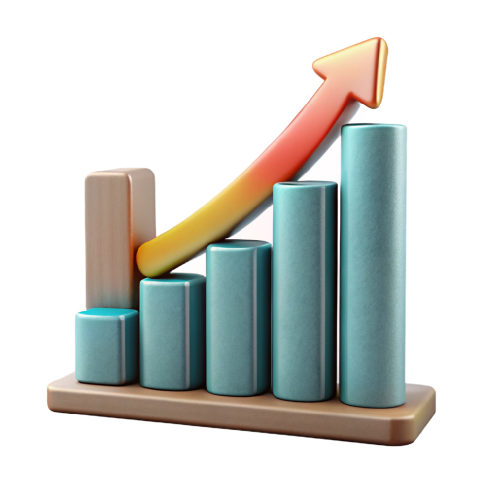 impressive vintage Innovation Growth Chart Cutout with Upward Trend and Transparent Background premium png