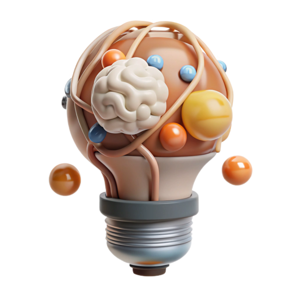 serene minimalist Innovative Science Project Brainstorm Transparent Background png