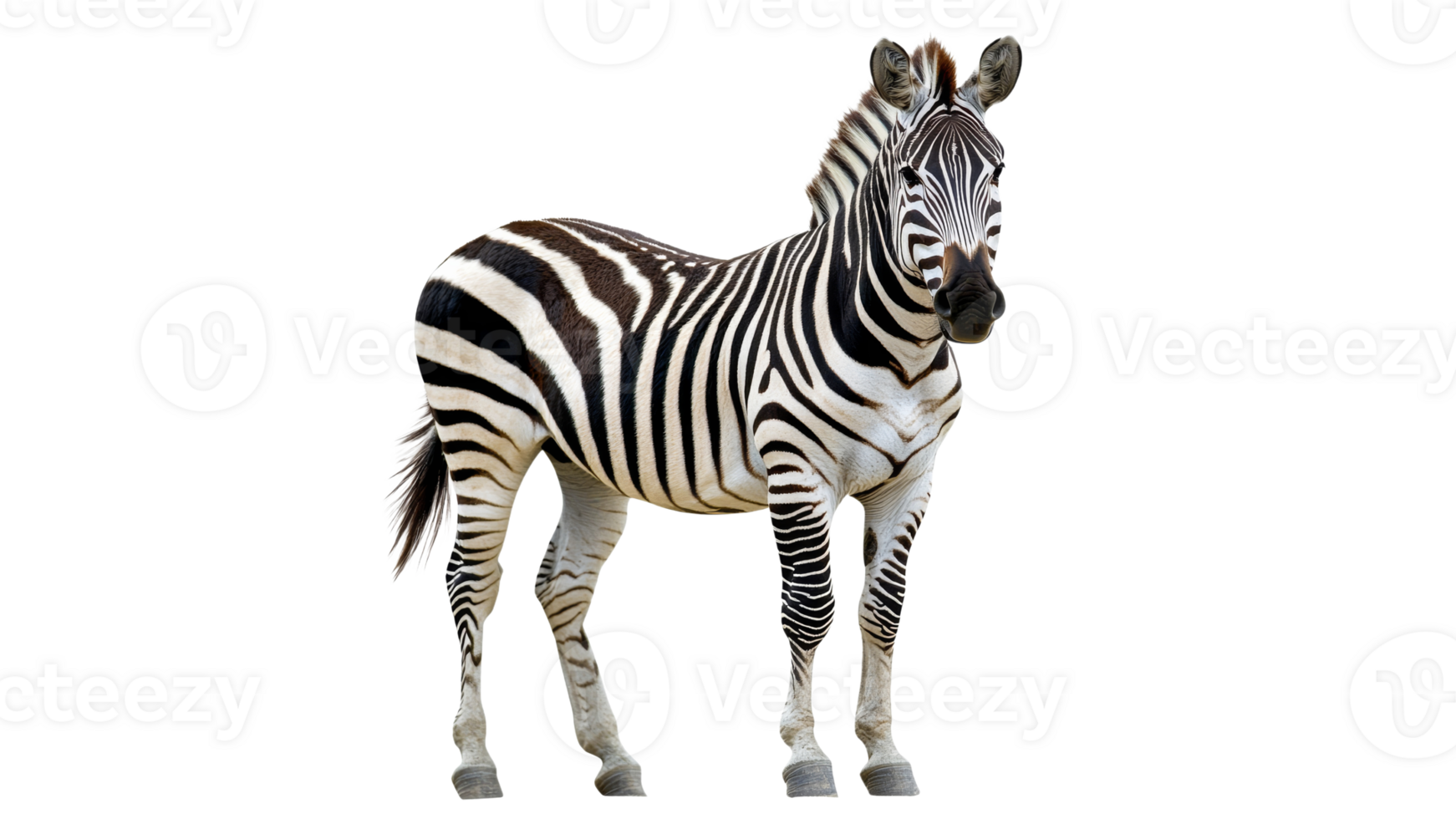 Majestic zebra stands confidently on display png