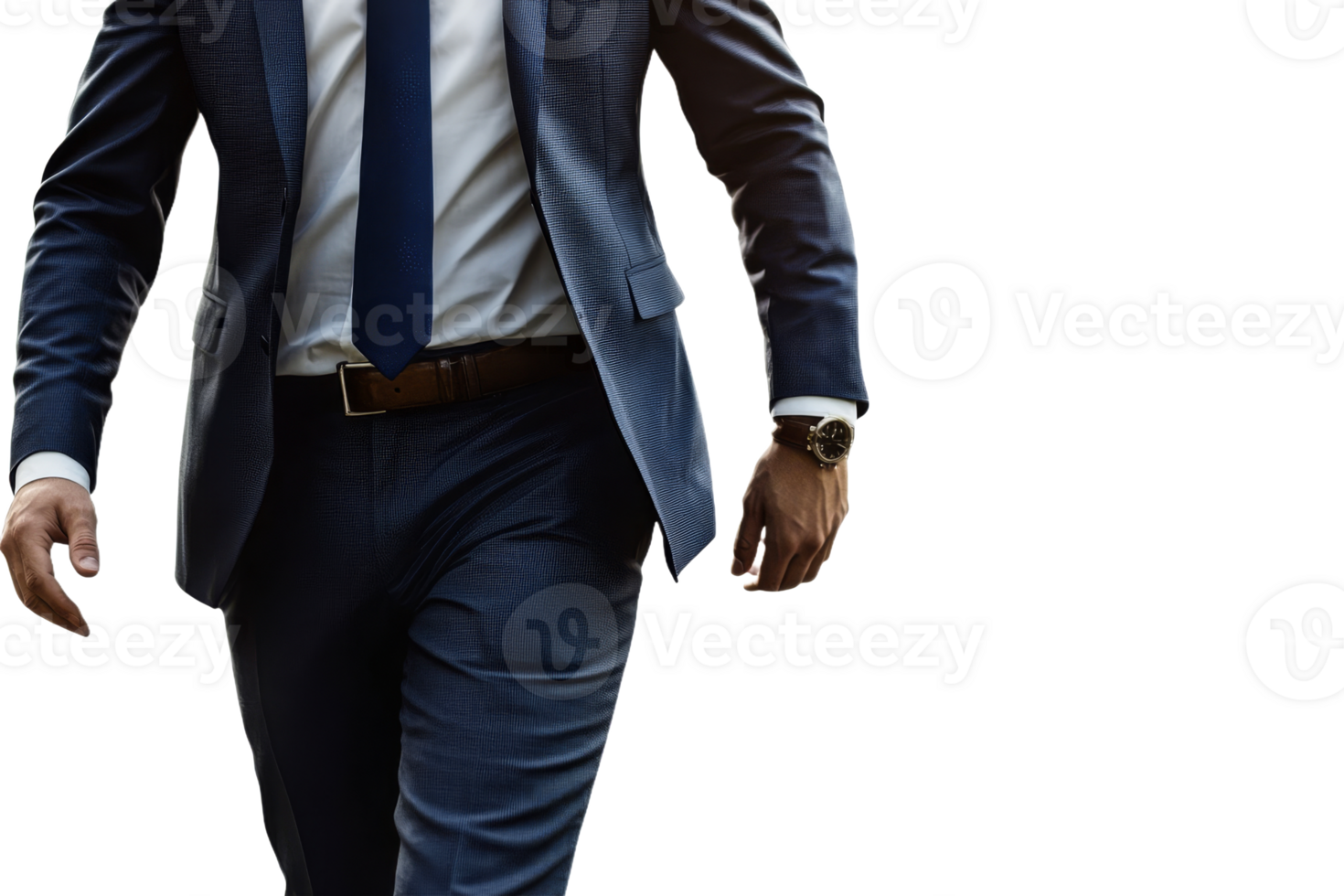 Confident businessman walking in formal attire png