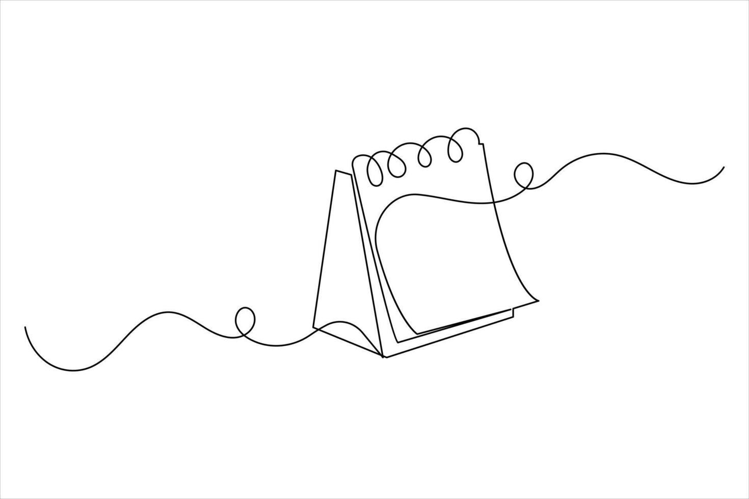 Table calendar one line drawing art design vector