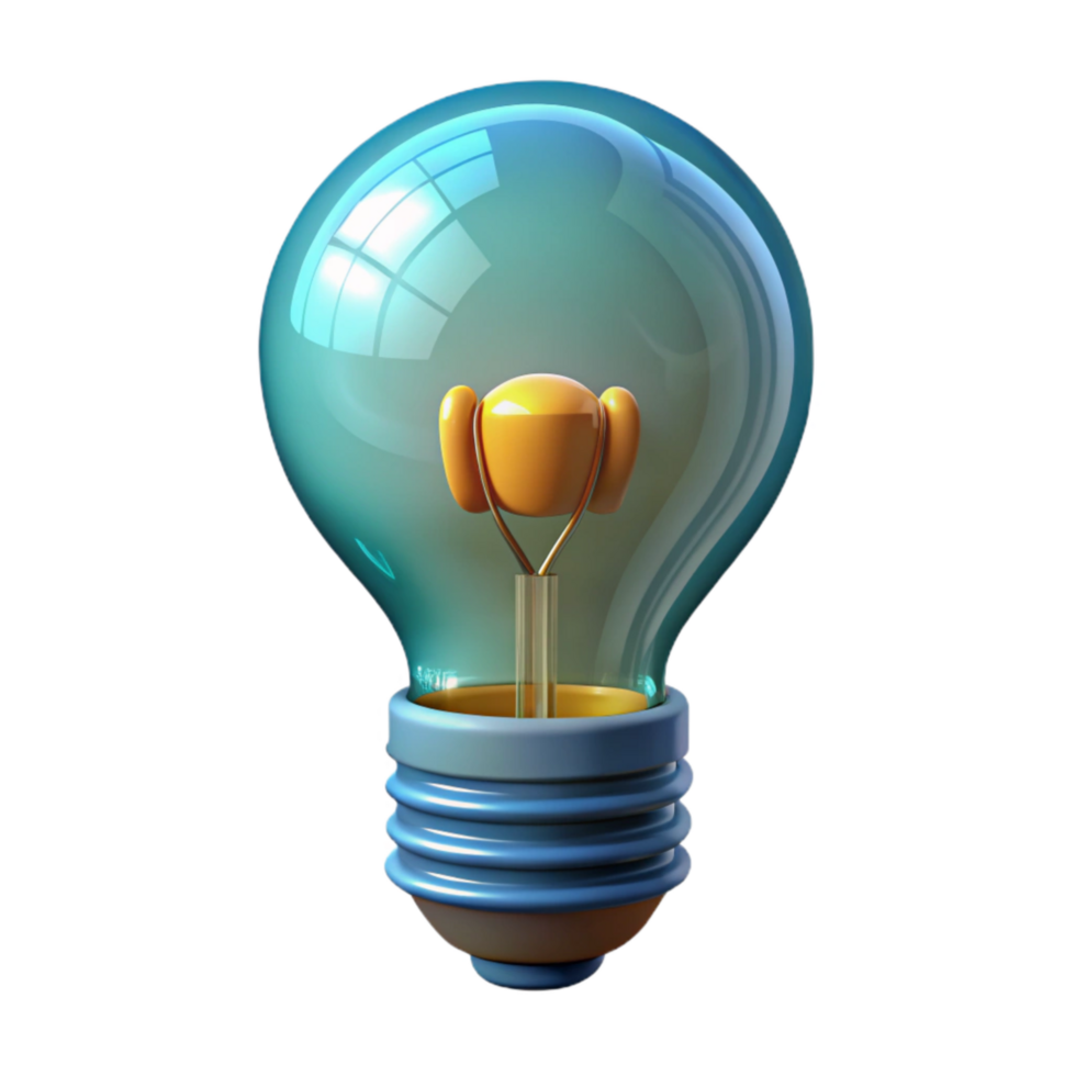 magnificent abstract Inspiration Light Bulb Cutout with Glowing Filament and Transparent Background png