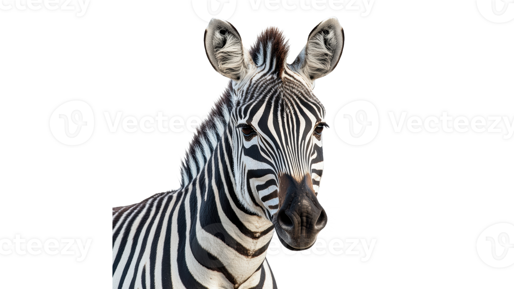 Close view of a zebra in natural light png