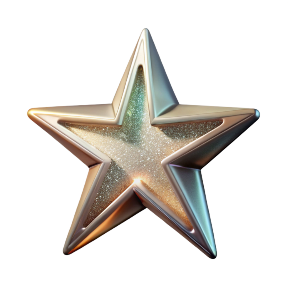 vibrant rustic Inspiration Star Cutout with Sparkling Effect and Transparent Background high resolution png