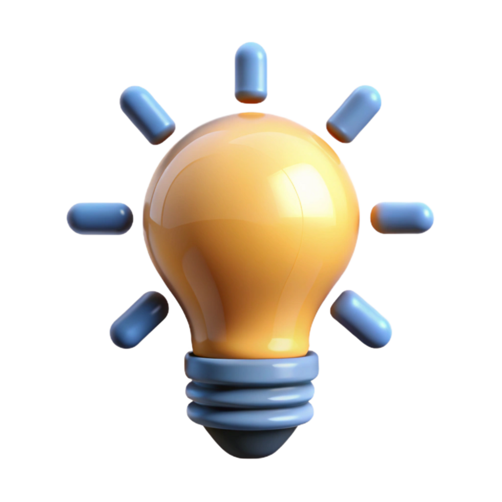 dramatic artistic Inspiration Symbol Isolated with Golden Glow Effect genuine png