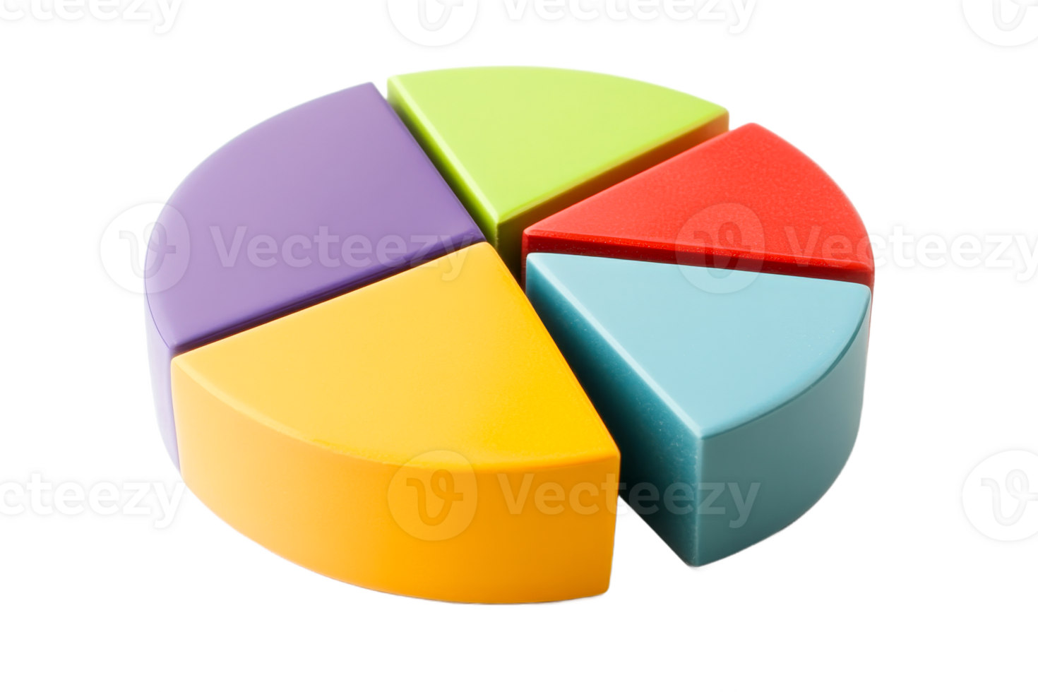 Colorful pie chart toy for kids png