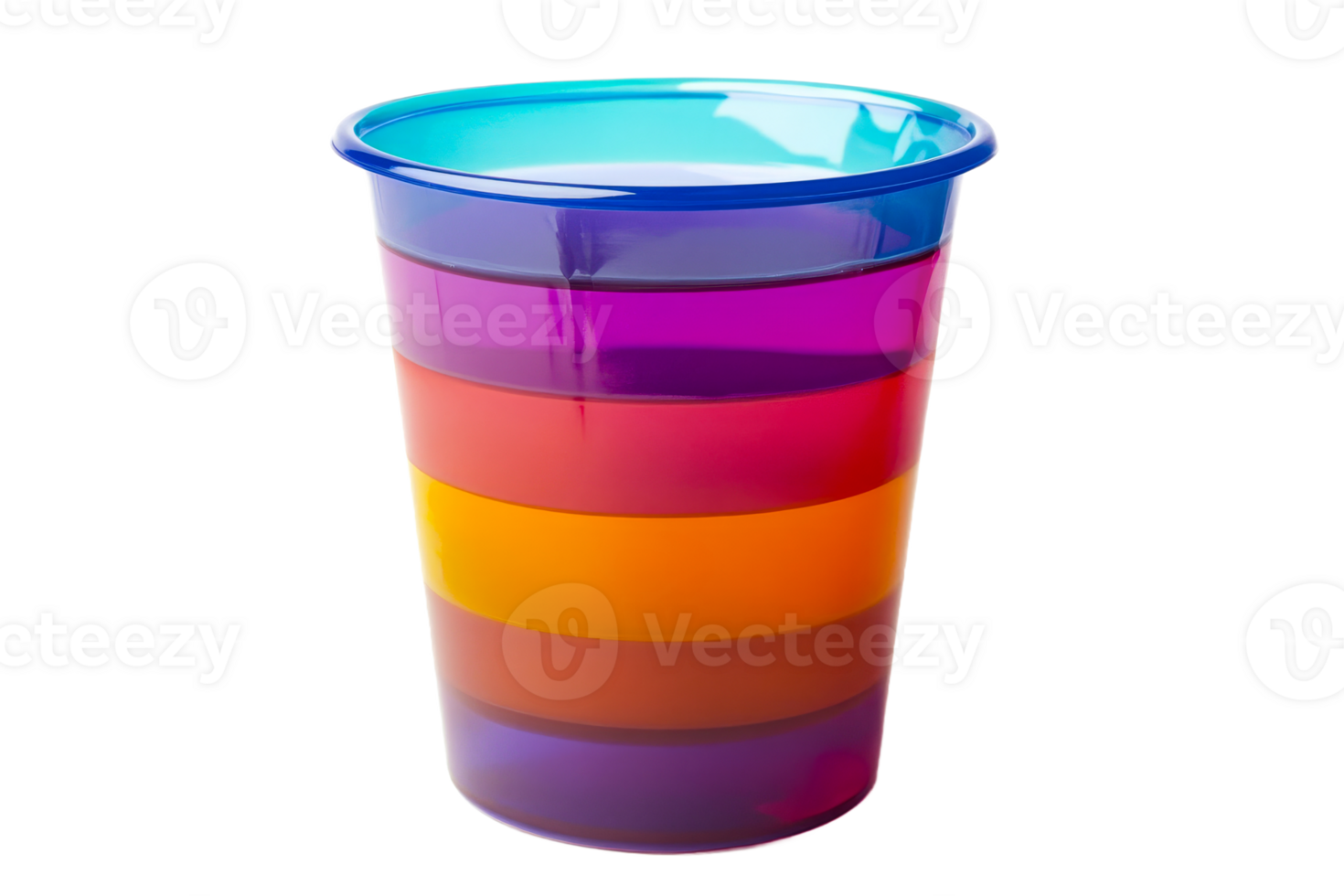 Colorful striped plastic cup for casual gatherings png