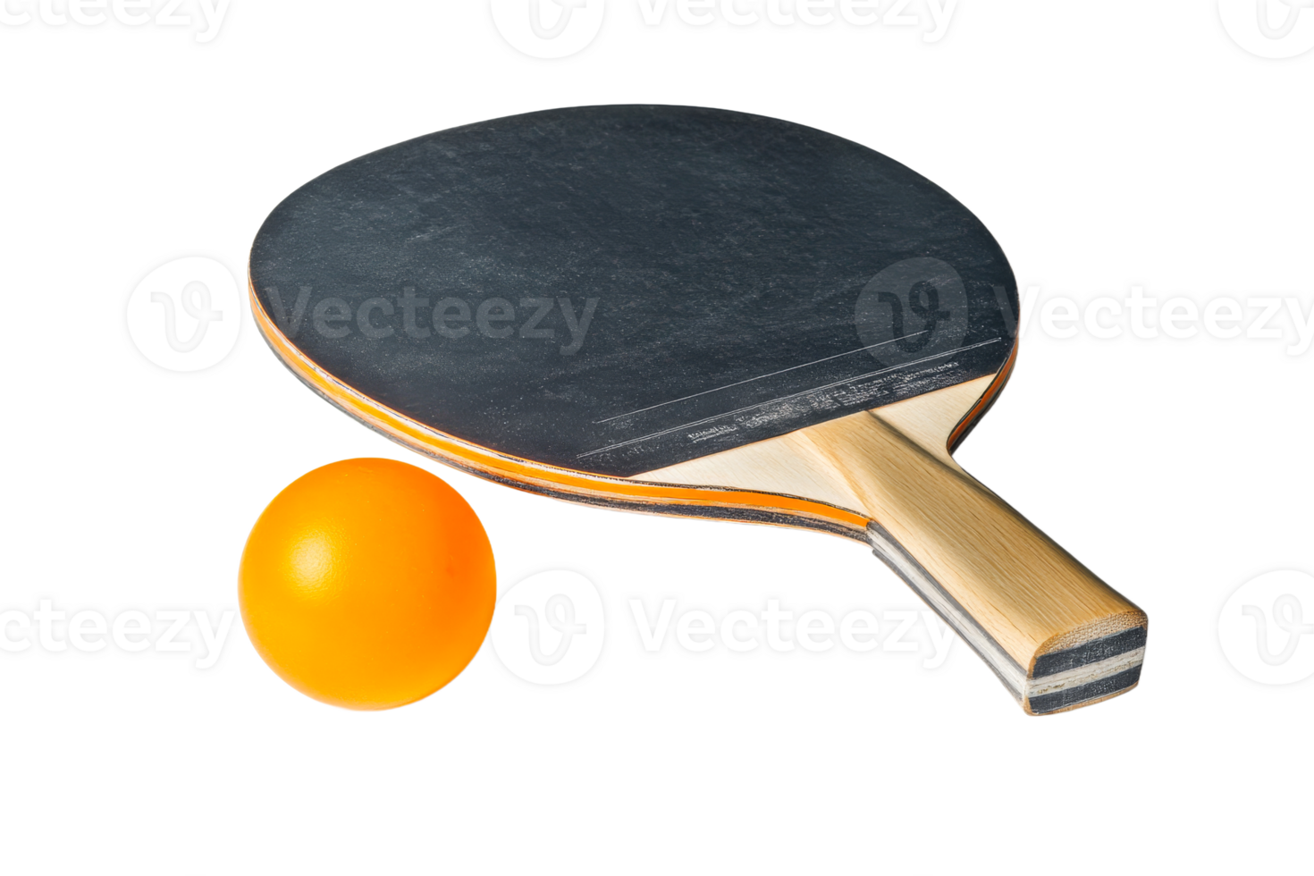 Ping pong paddle and ball ready for action png