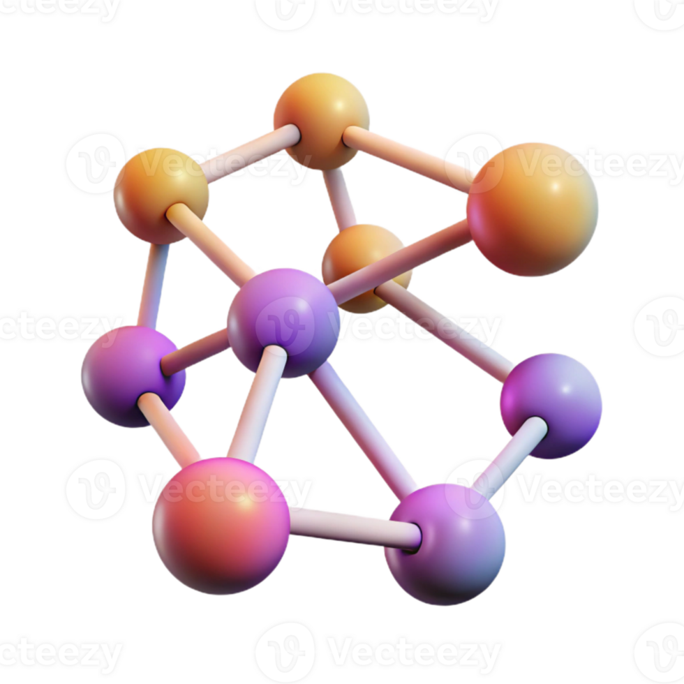 vibrant abstract Interconnected Nodes Illustration with Gradient Isolated genuine png