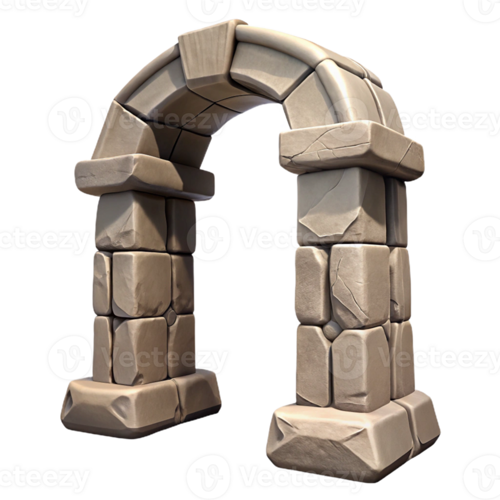 vibrant classic Interdimensional Gateway Stone Archway Isolated Element detailed png