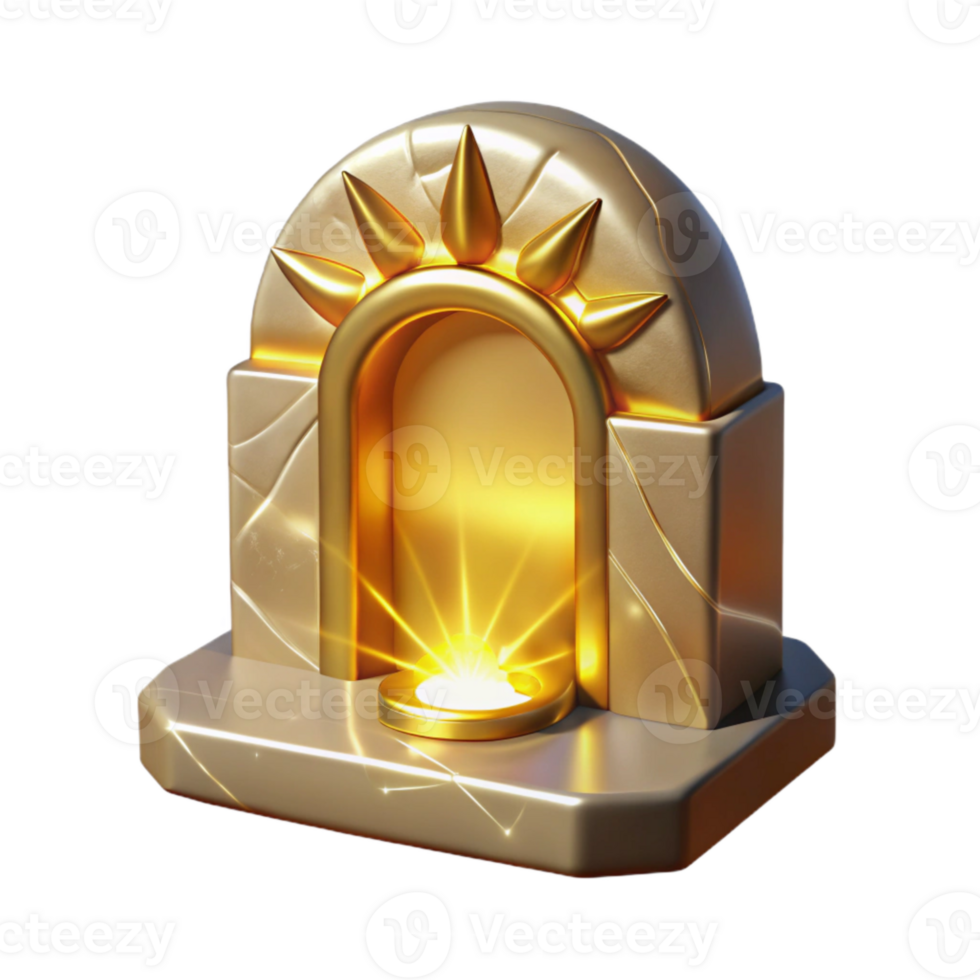 beautiful abstract Interdimensional Gateway Stone Archway Isolated Element detailed png