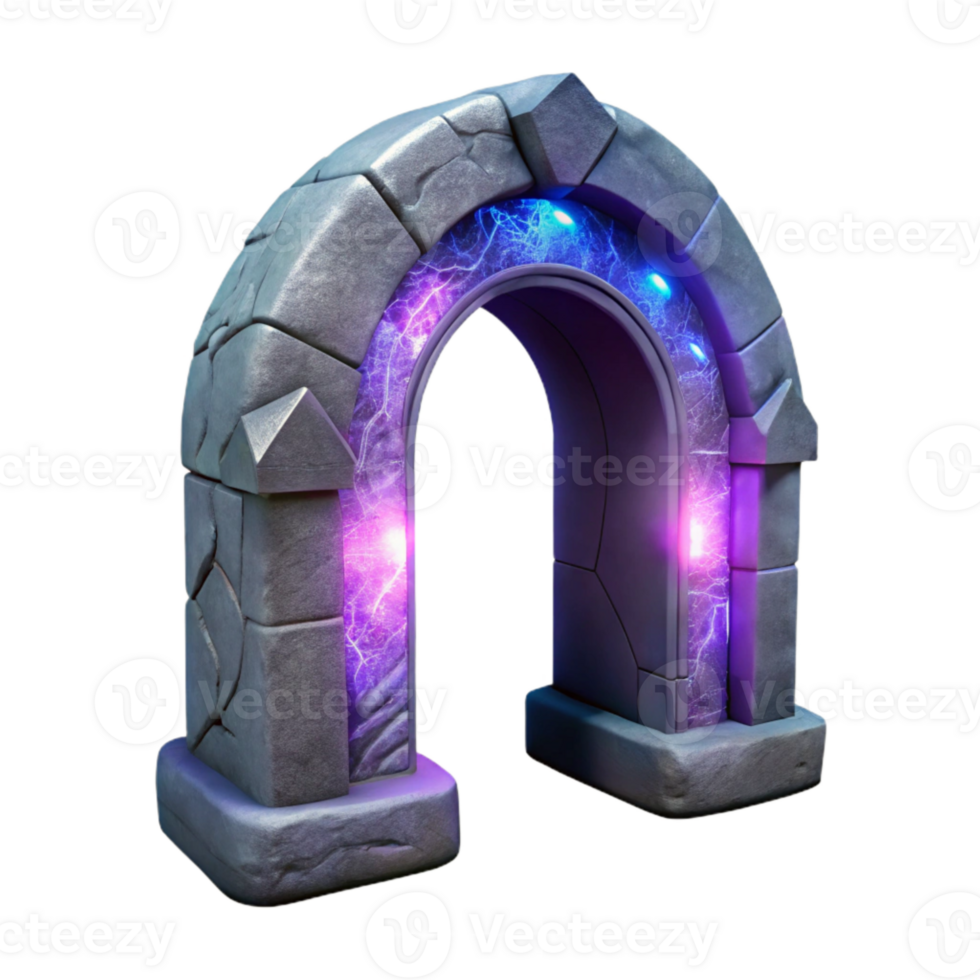 extraordinary contemporary Interdimensional Portal Glowing Arch Isolated professional png