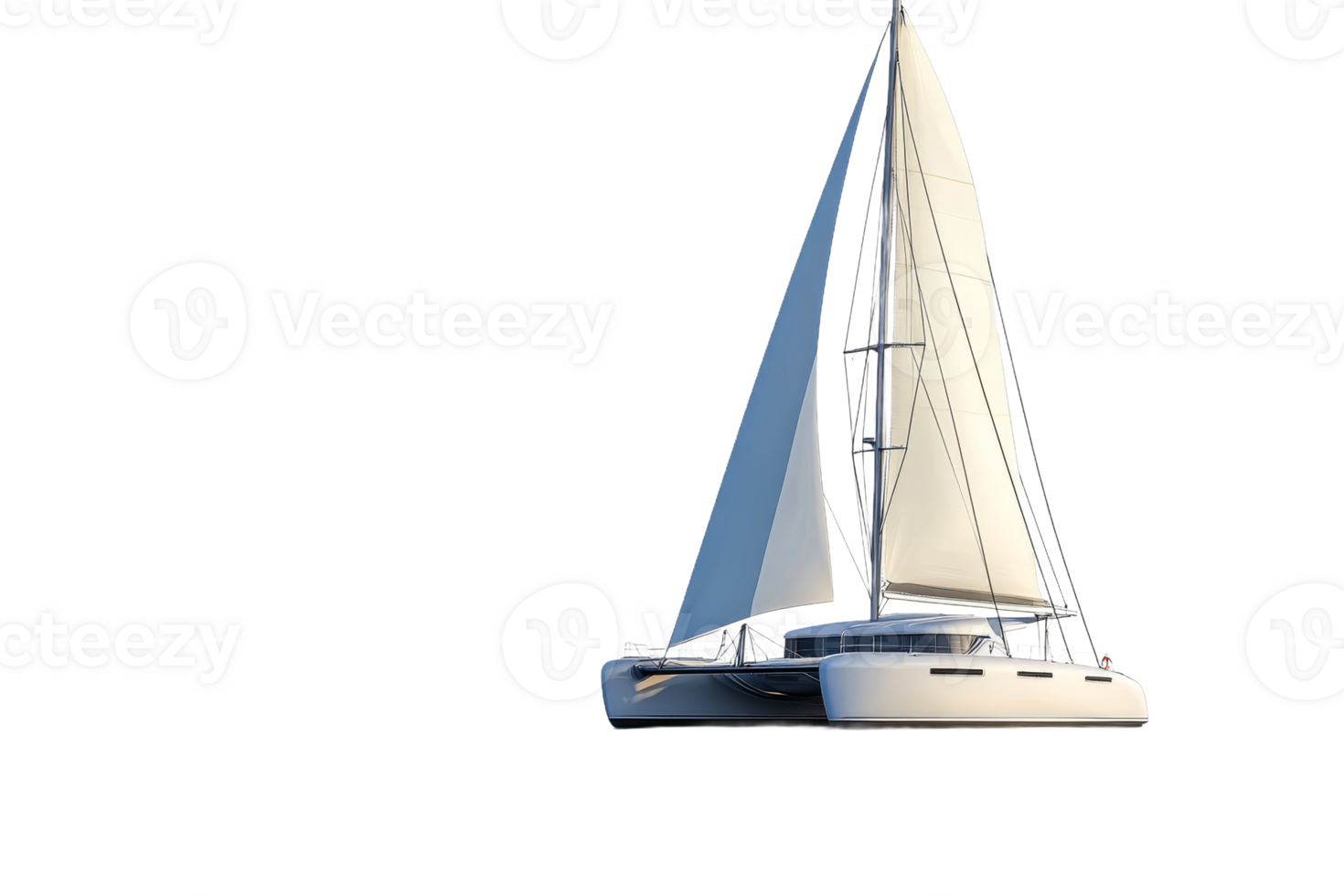 Catamaran sailing under clear skies in calm waters png