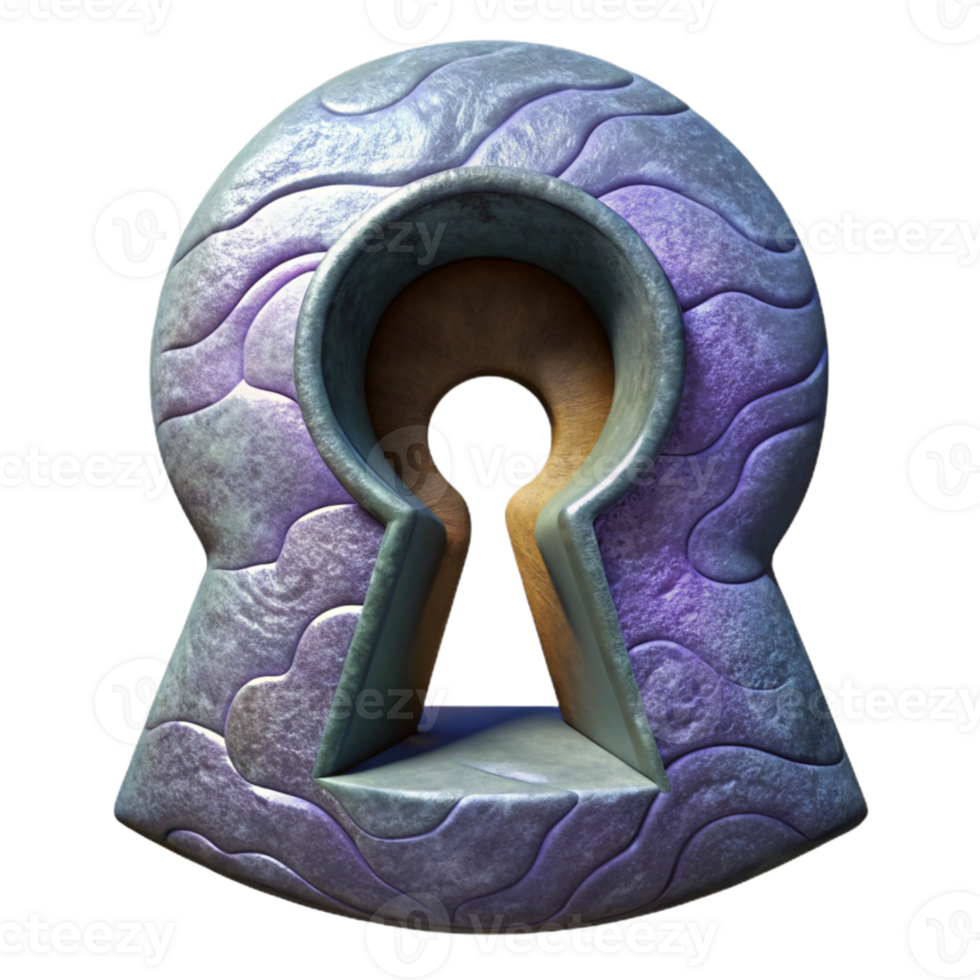 serene creative Interdimensional Portal Keyhole Shape Cutout premium png