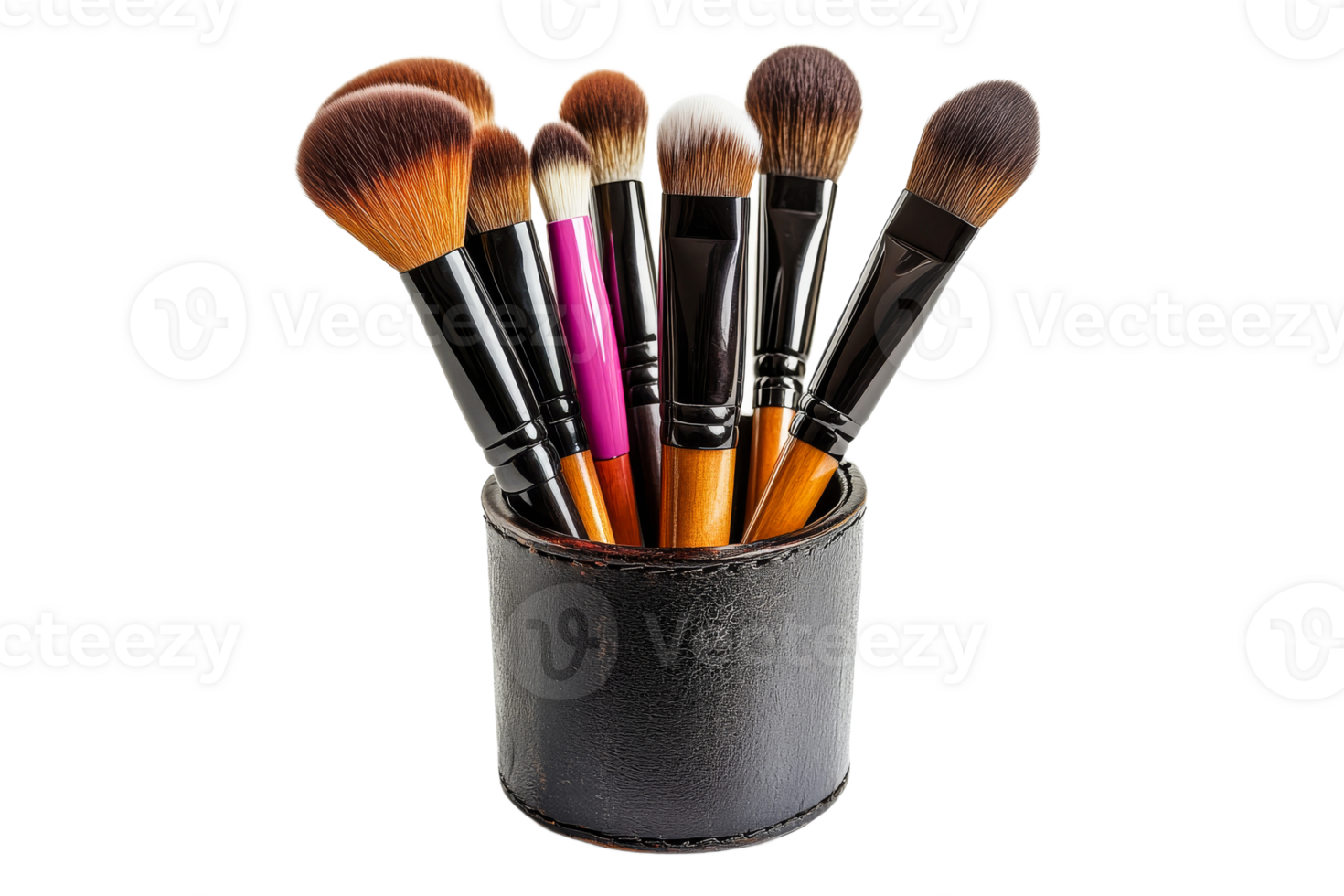 Brushes in black holder on table png