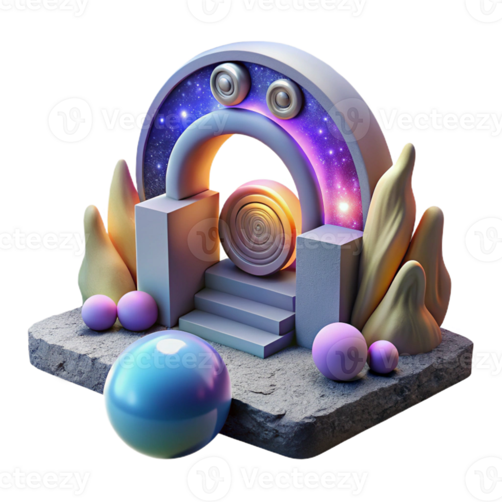 impressive traditional Interdimensional Travel Isolated with Portal Effect premium png