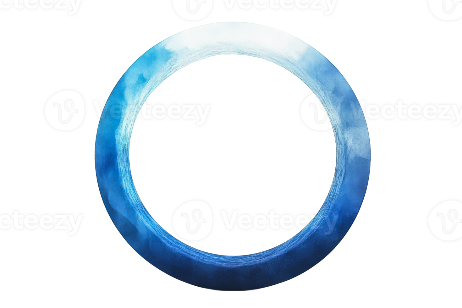Circular design with blue watercolor effect png