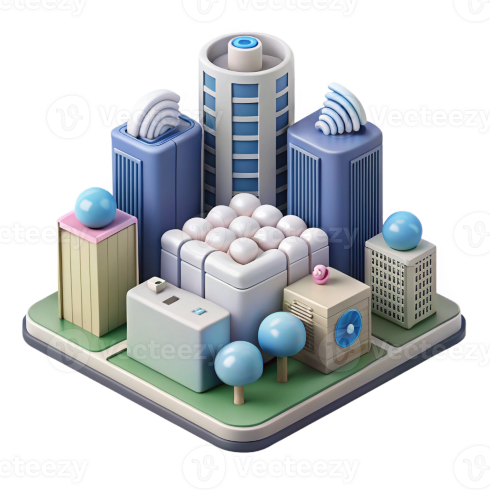magnificent modern Internet of Things Devices in Smart City Environment Isolated professional png