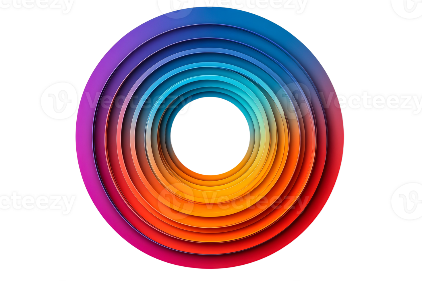 Colorful circular layers create a vibrant pattern png