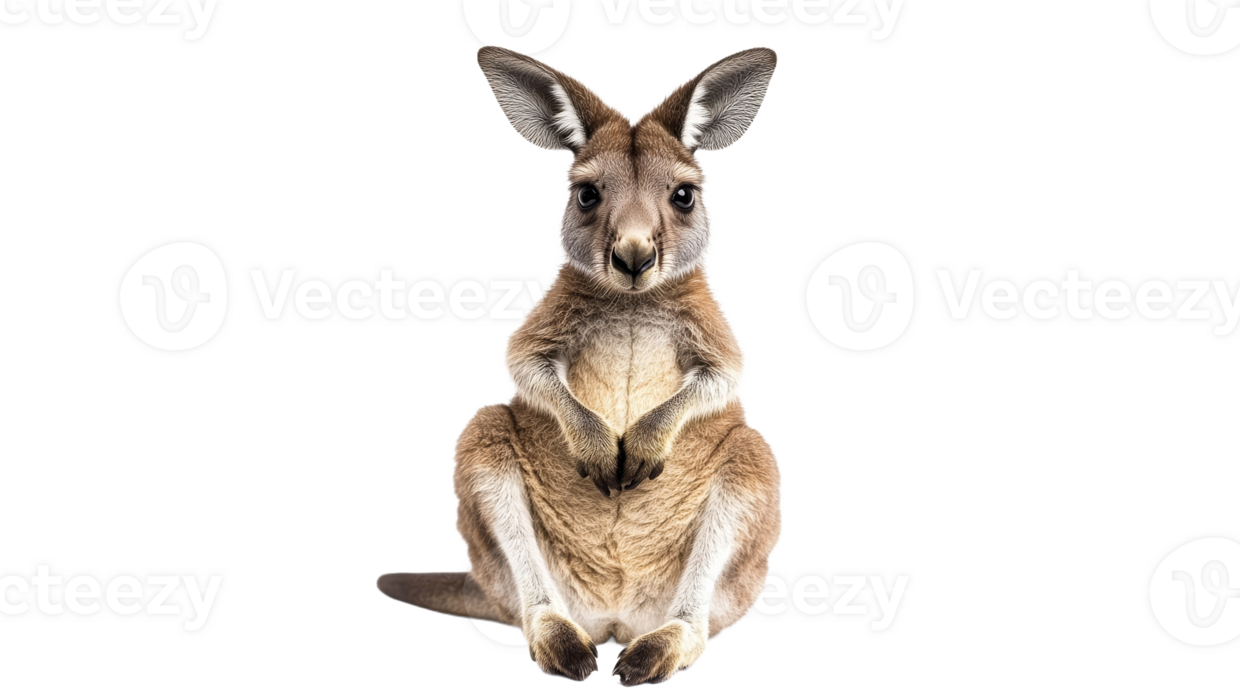 Kangaroo relaxing in a white studio png