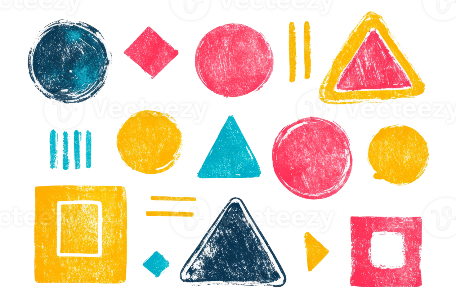 Colorful abstract shapes and patterns for design png