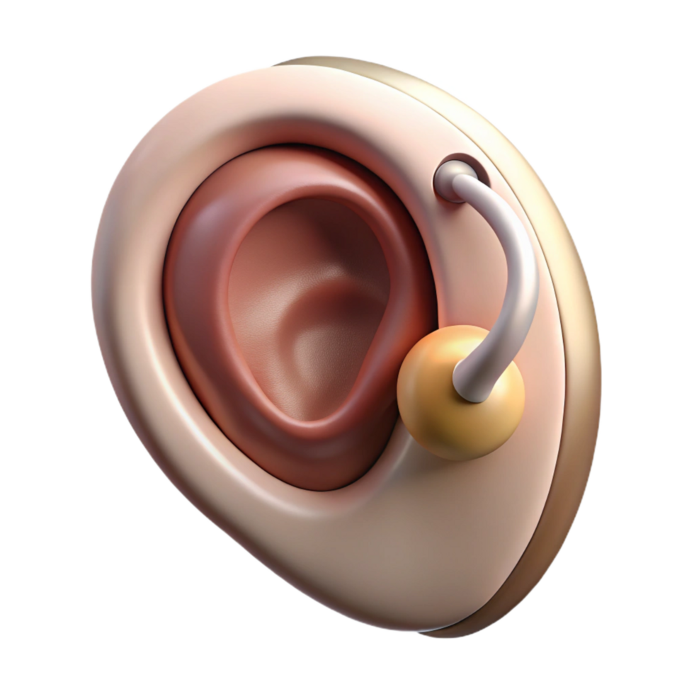 beautiful classic Invisible Hearing Aid Device Close Up Cutout high resolution png