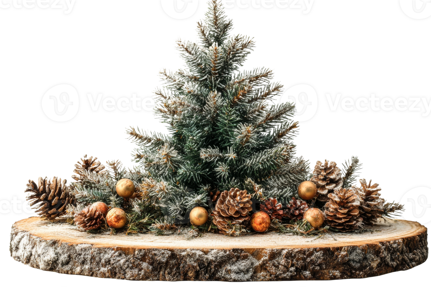 Mini Christmas tree with ornaments png