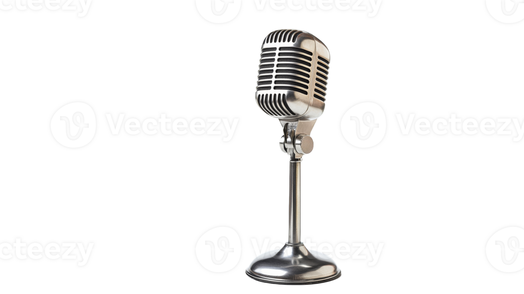 Classic retro microphone on a stand adds charm png