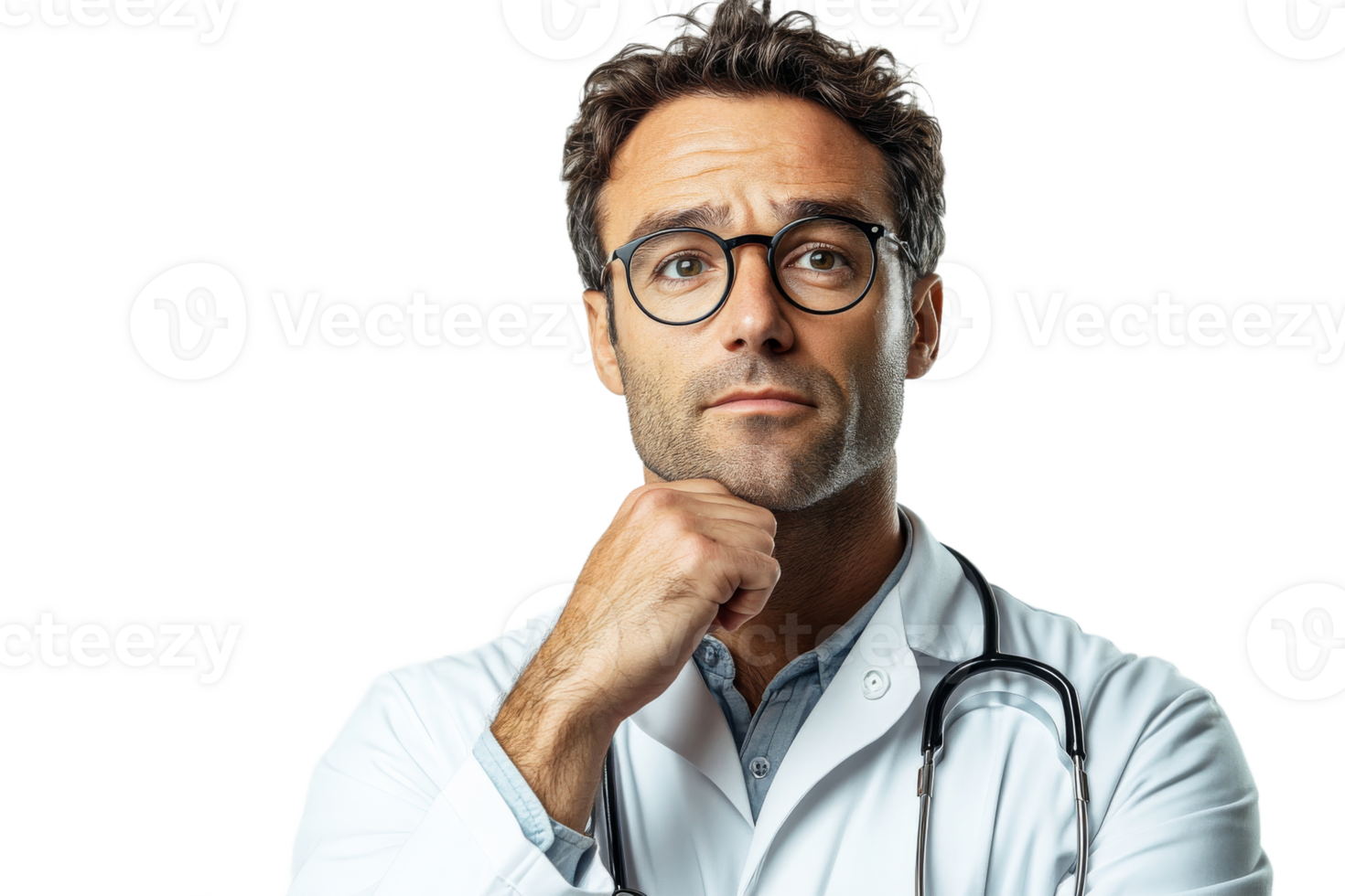 Doctor weighing treatment options png