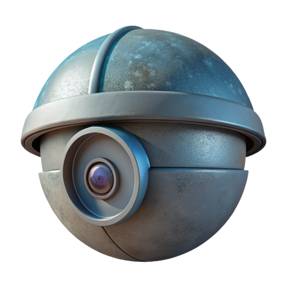 vibrant vintage Invisible Surveillance Camera Dome Shape Cutout Element premium png