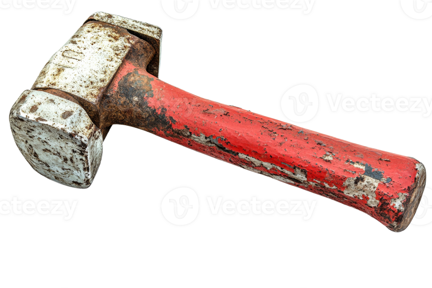 Worn antique mallet on white backdrop png