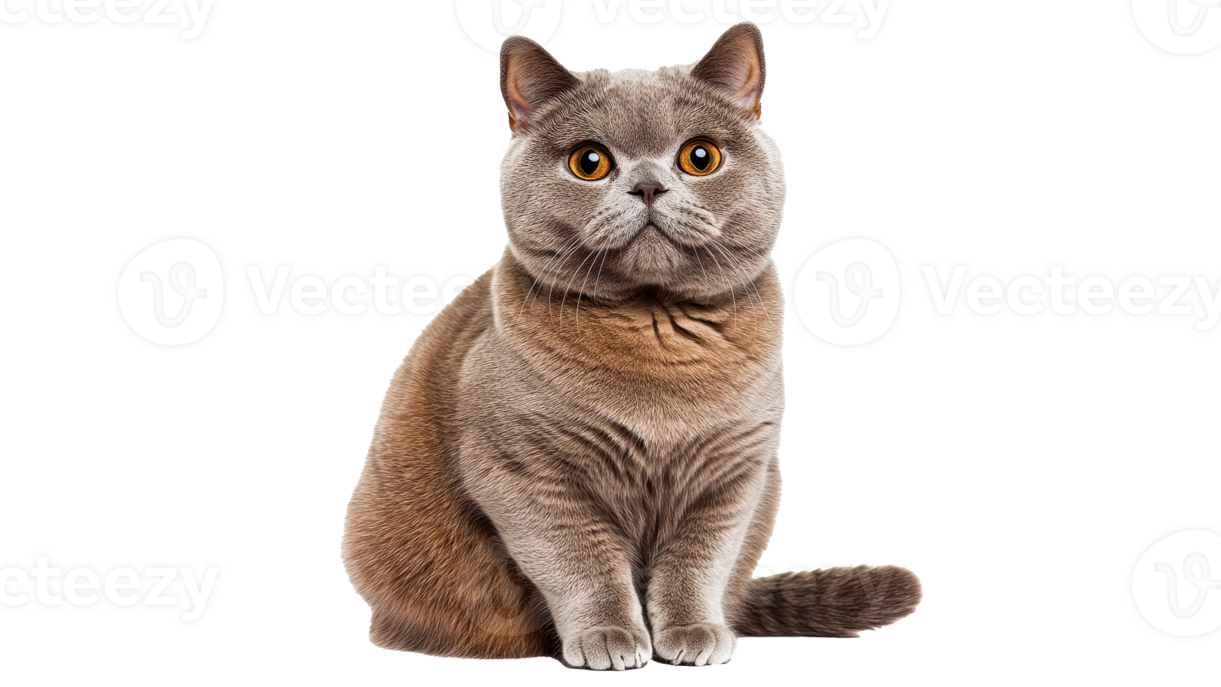 Cat sitting with a curious expression indoors png