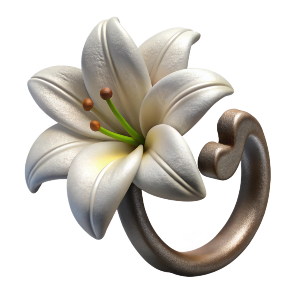 stunning traditional Iron Hook and White Orchid Isolated professional png