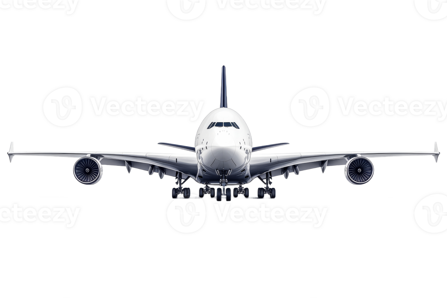 Airplane facing viewer in clear skies png