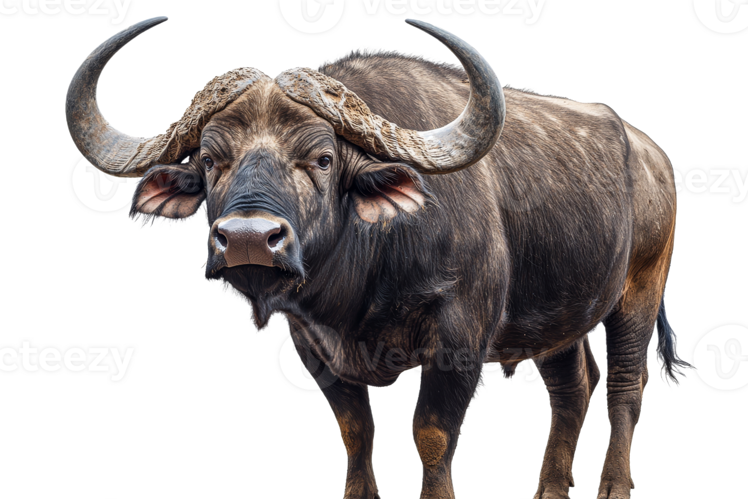 Mighty African buffalo stands proudly in the wild png