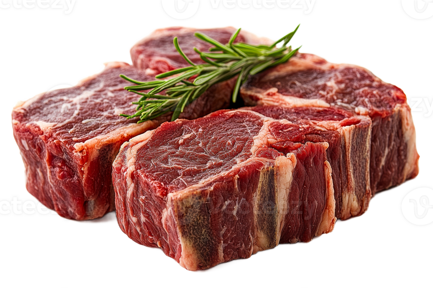 Fresh beef cuts with rosemary for grilling png