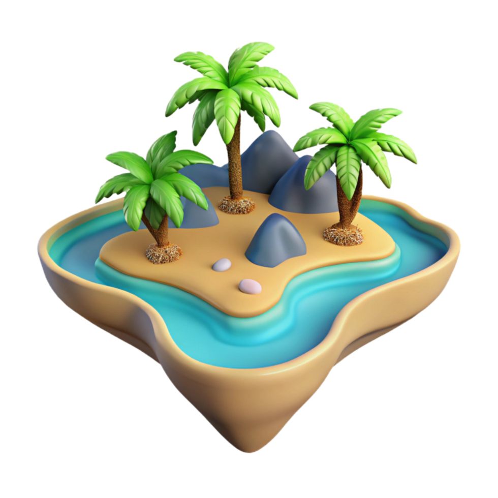 stunning minimalist Island Archipelago Isolated Element Tropical Hues premium png