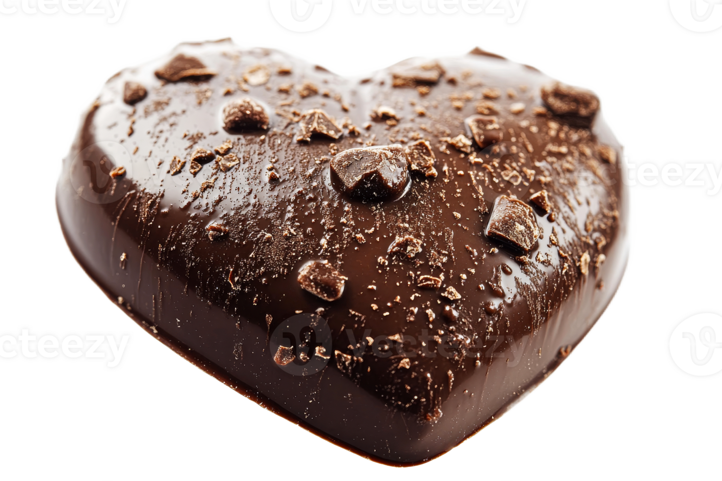 Heart shaped chocolate dessert with toppings png