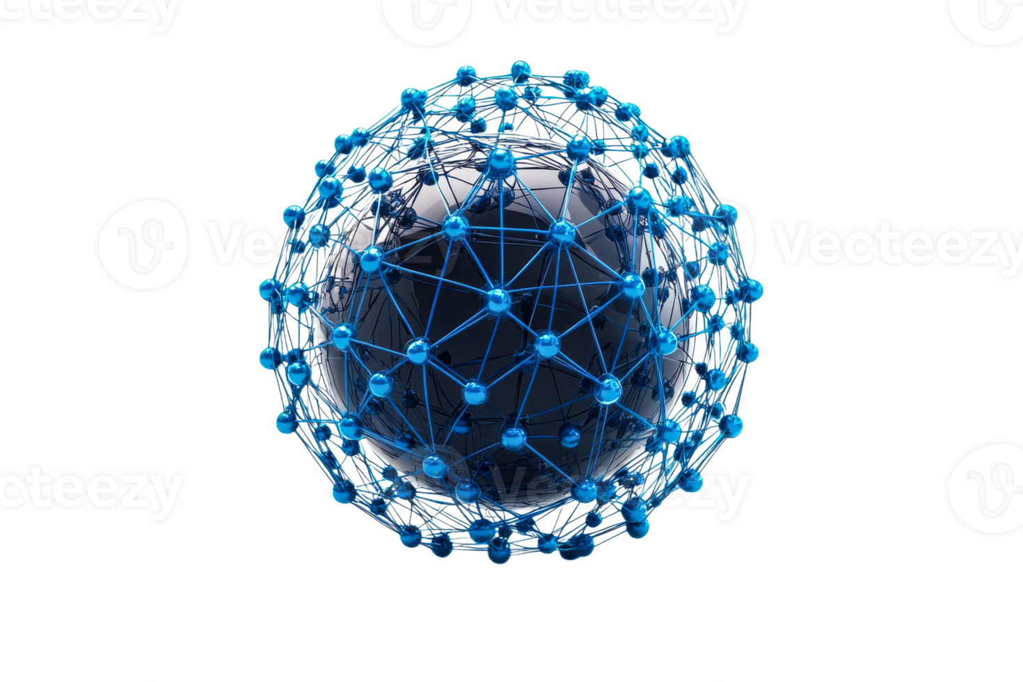 Abstract representation of a connected globe model png