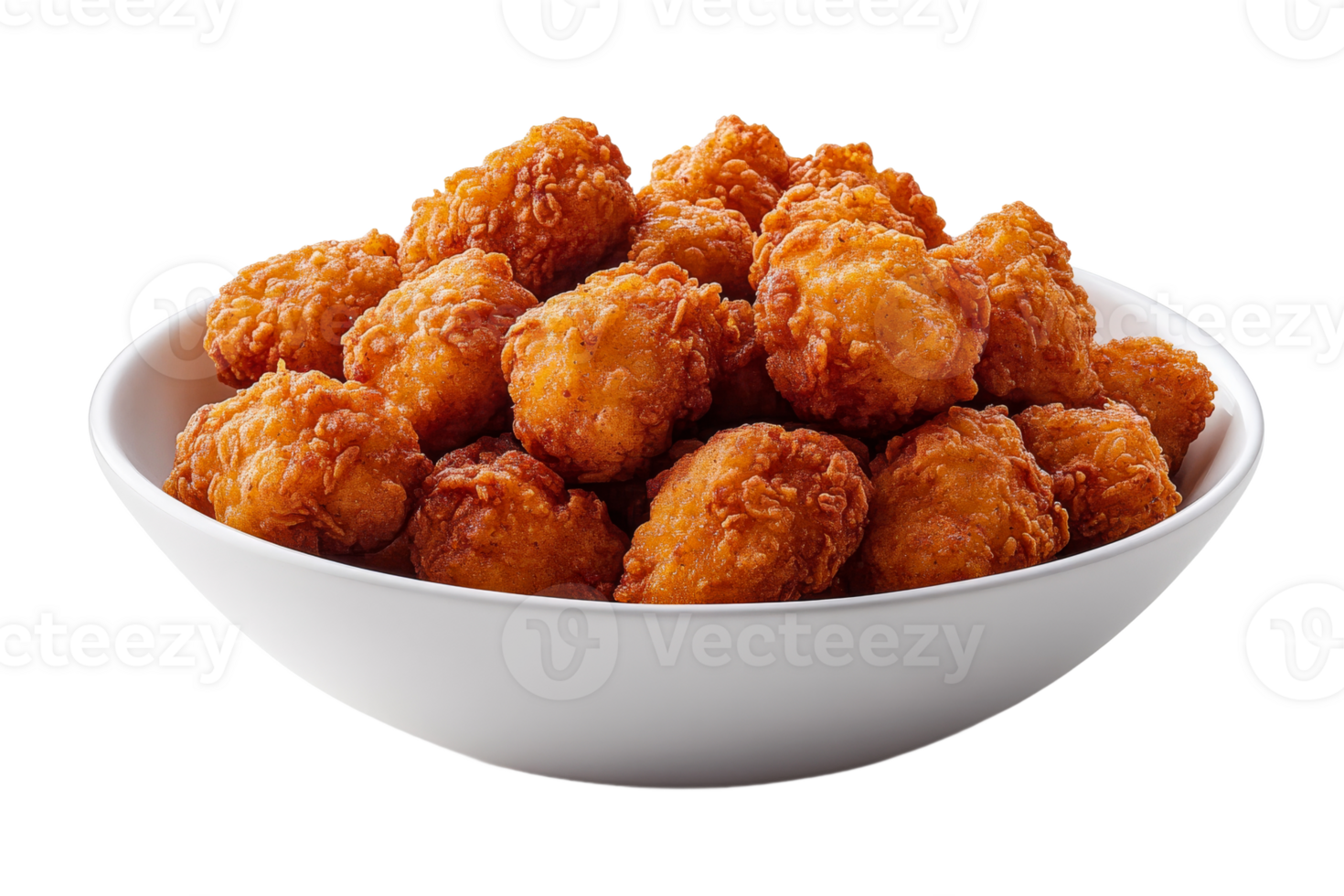 Crispy golden chicken nuggets served in a bowl png