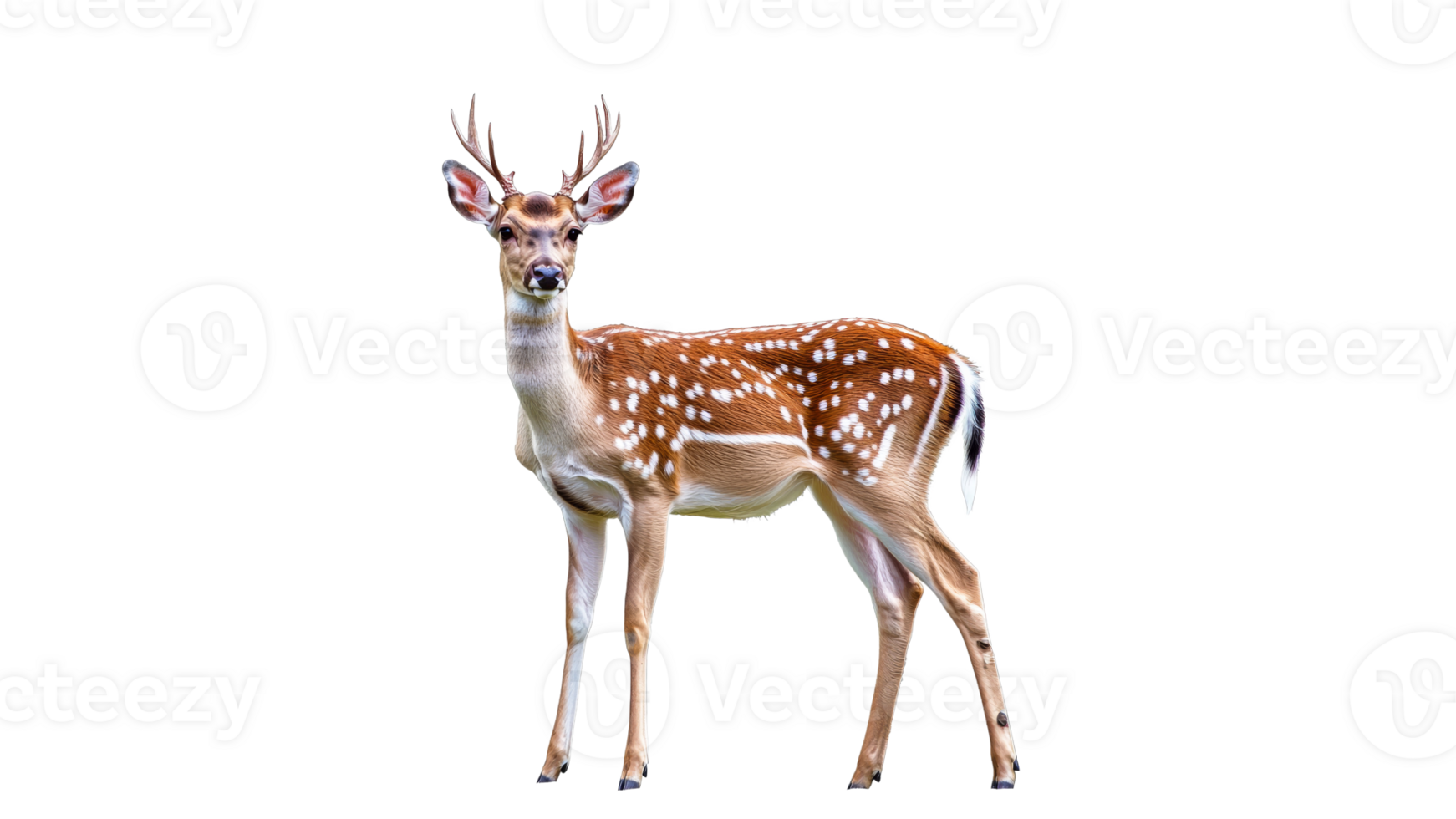 Beautiful spotted deer standing in a serene pose png