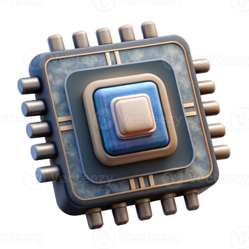 serene classic Isolated Circuit Board with Ai Chip Element detailed png