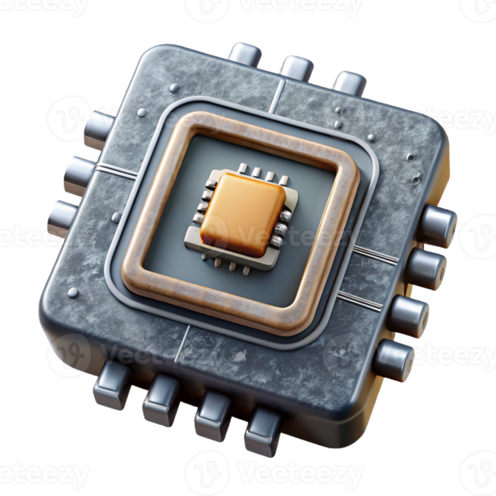 beautiful creative Isolated Circuit Board with Ai Chip Element original png