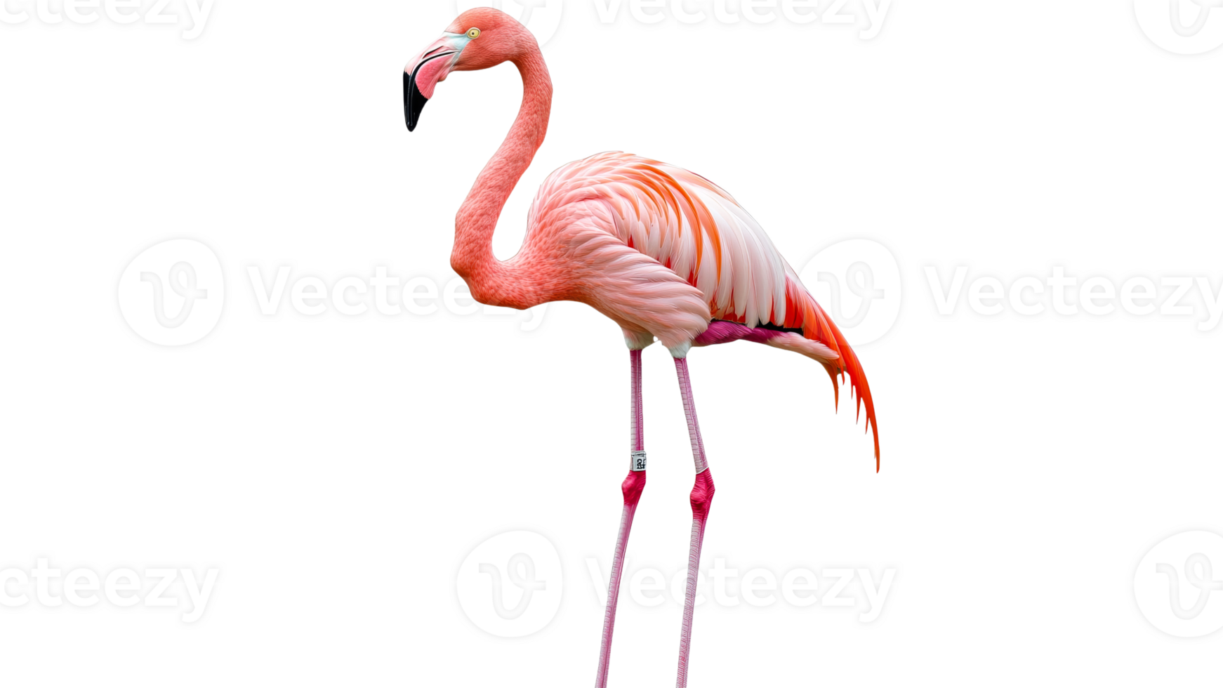 Flamingo standing gracefully in bright colors png