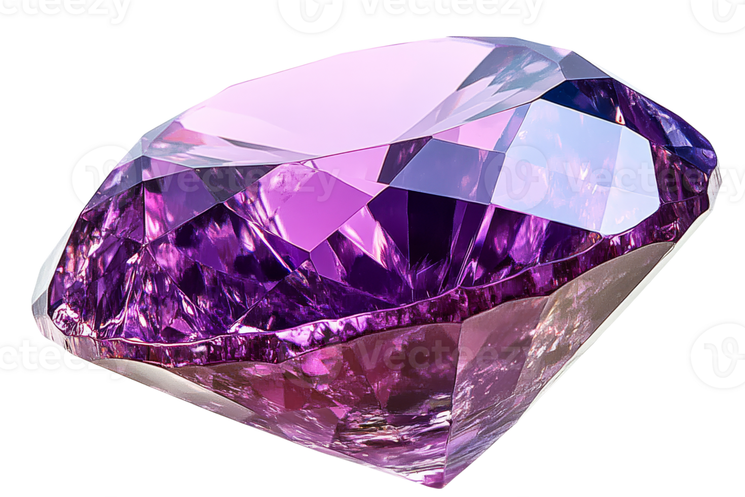 Unique purple gemstone with brilliant facets png