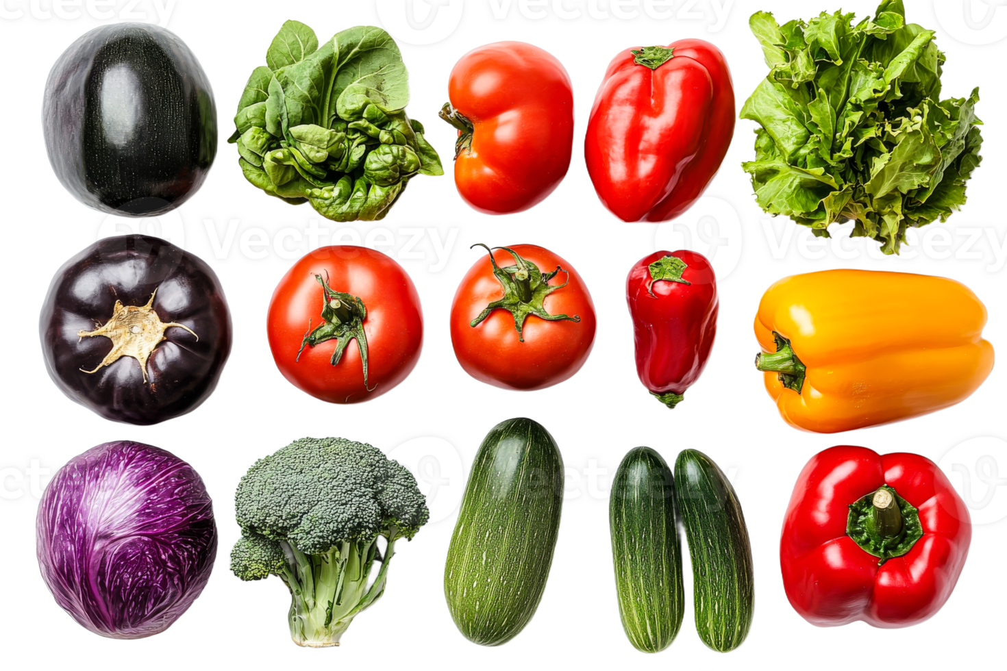 Fresh assortment of colorful vegetables on display png