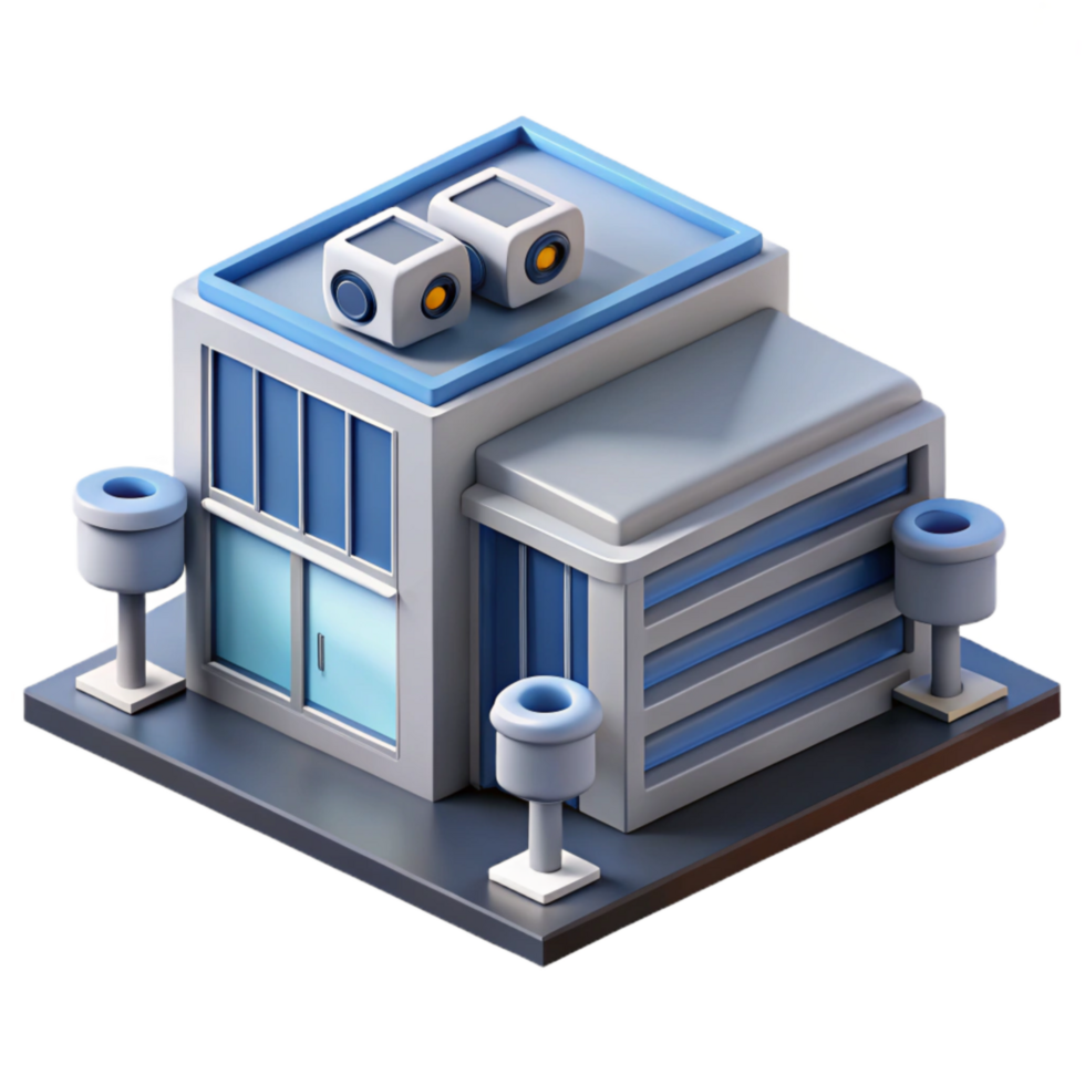 wonderful artistic Isometric Data Center with Servers Cutout high resolution png